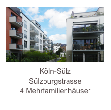 ￼Köln-Sülz
Sülzburgstrasse
4 Mehrfamilienhäuser
